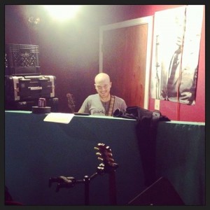 Martin (Marty) Stam playing bass guitar on a tracking session for Parker's Mercy Brigade by Kristen Gilles.