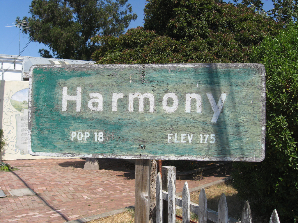 Harmony sign to illustrate the importance of singing harmony in church worship services