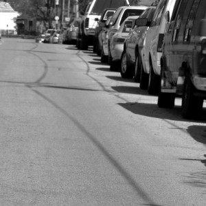 Line of cars in Louisville traffic