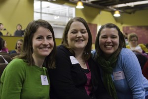 Women with name tags participating at Sojourn Women's Christmas Gift Exchange