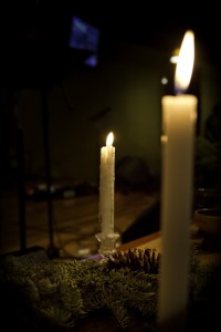 Advent season liturgical candles from Sojourn Church worship service