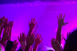 Hands Raised as John Mark McMillan leads in worship at Sojourn Community Church in Louisville