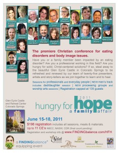 Ad for the 2011 Hungry For Hope conference, where Kristen Gilles led worship