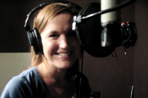 Singer-songwriter Allie Lapointe in the recording studio