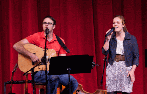 Singer-songwriters and husband-wife Nick and Allie Lapointe, performing live music together